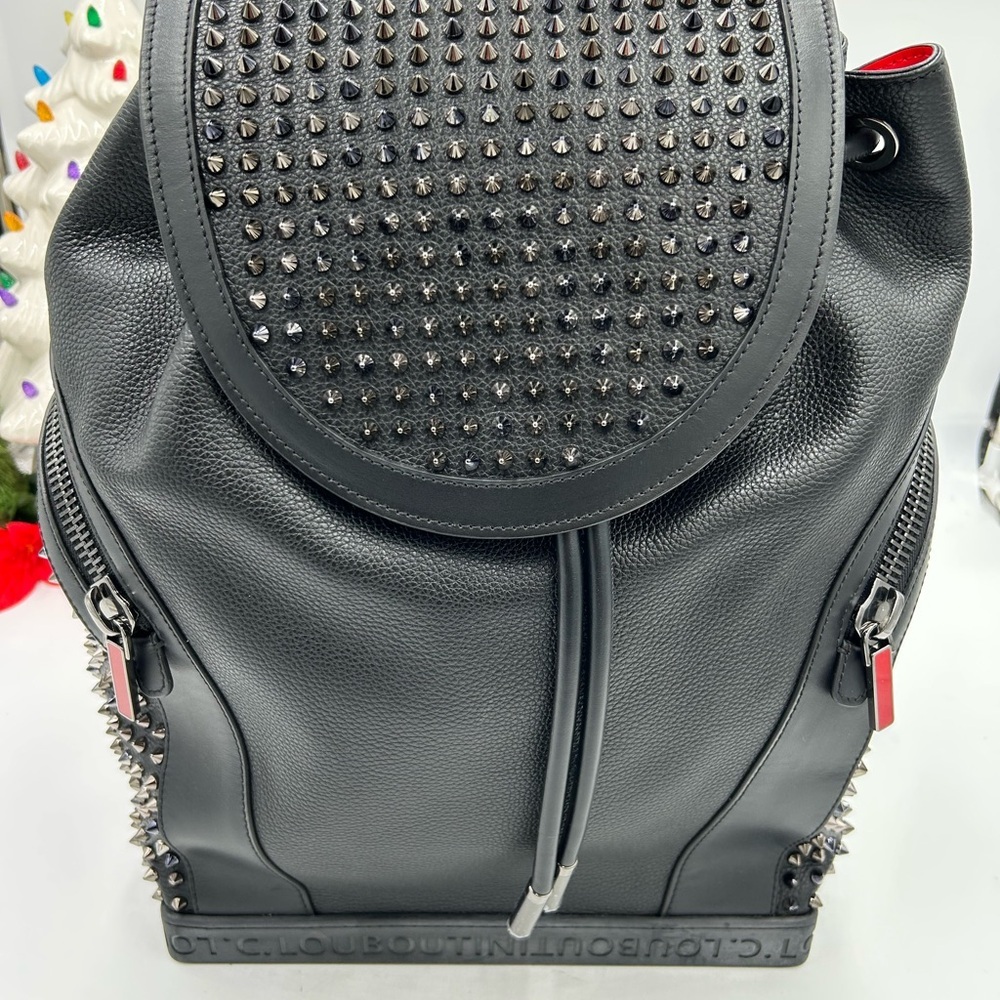 Unisex, Christian Louboutin, EXPLORAFUNK, black calf, leather backpack spiked - Picture 13 of 16